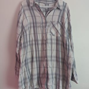 Grey and white flannel plus size 3xl ava viv
